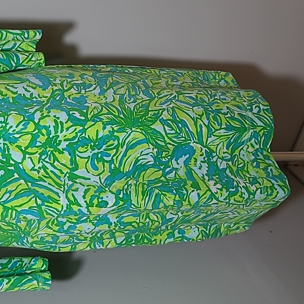 LG Lilly Pulitzer Dress Pima Cotton Parrot Palmetto Green - Picture 5 of 12